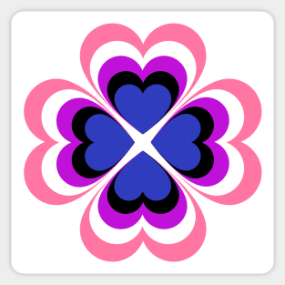 Genderfluid clover heart Sticker